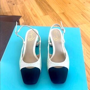 Sparkle sling back pump